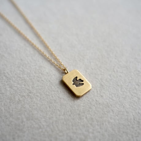 Like a bird  emerald-cut-shape  necklace /  ライク・ア・バード ネックレス (エメラルドカット型)