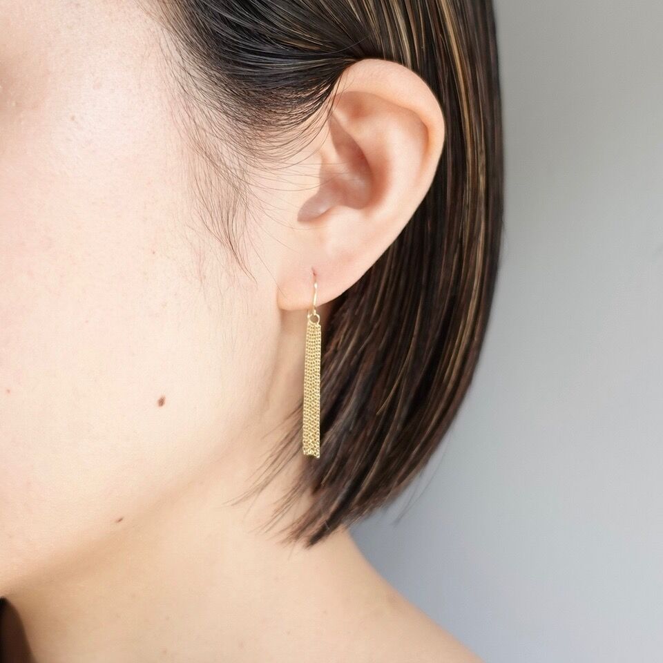 Ripple dangle earrings 3cm / リップル ピアス 3cm | hi