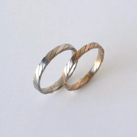 Half herringbone ring with twisted / ハーフ ヘリンボーン リング