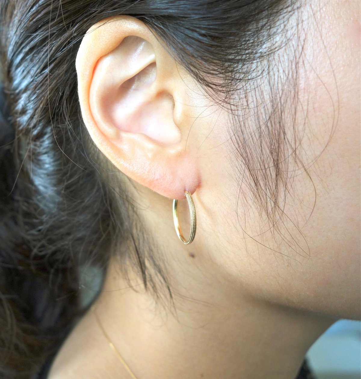 Grace crossing Hoop earrings M / グレイス クロッシング