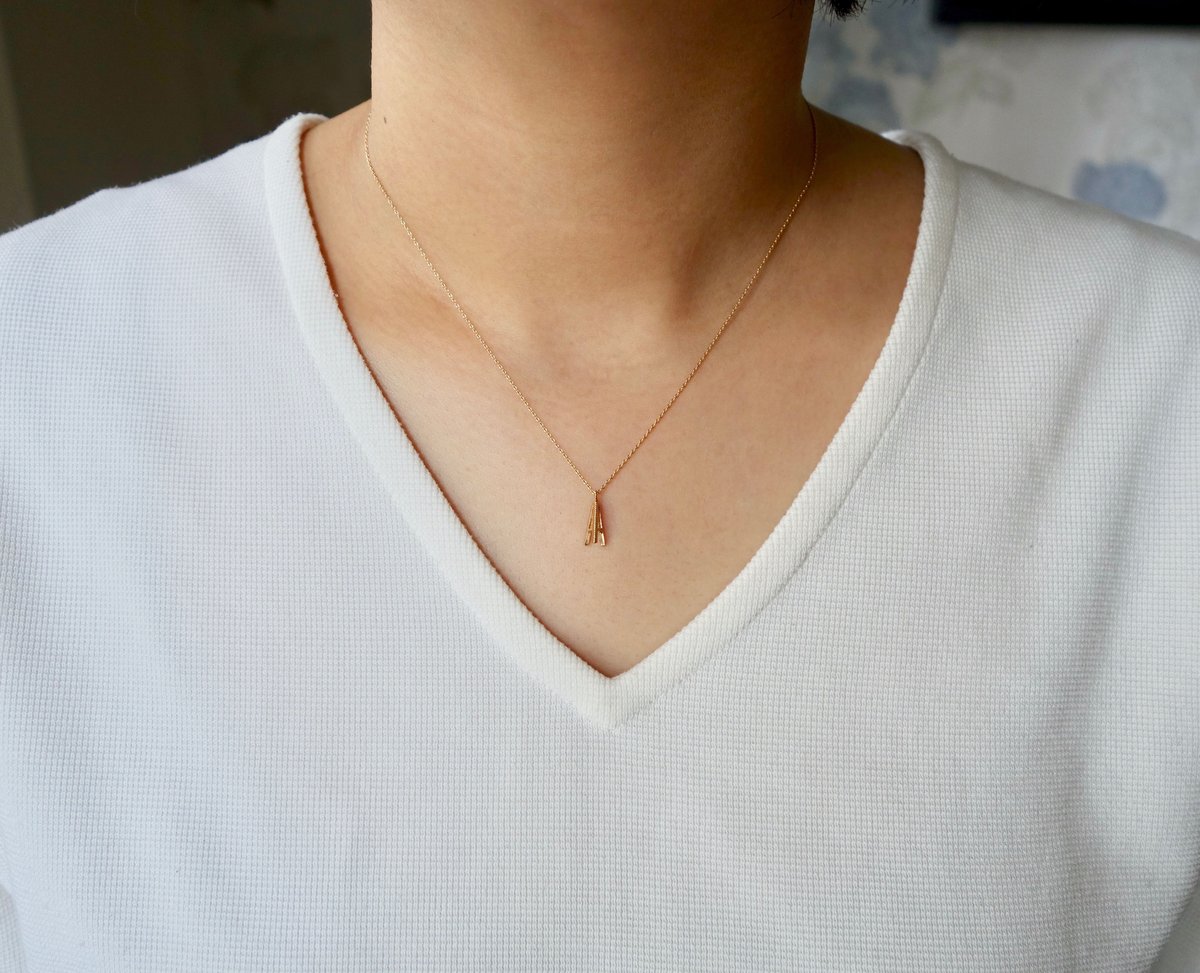 Initial necklace A / イニシャル ネックレス A (エッフェル塔) |