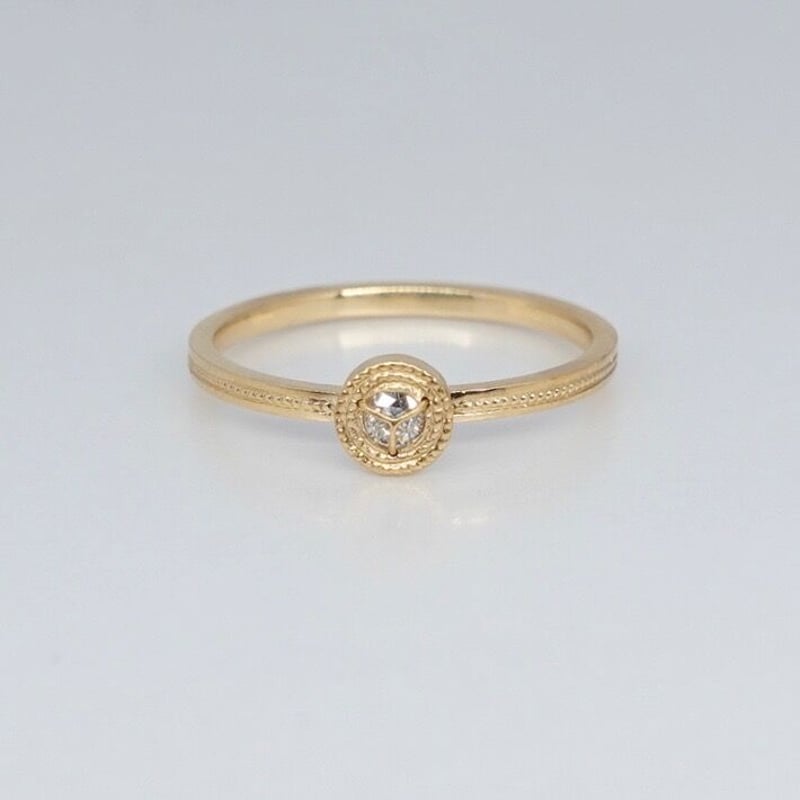 dress a dressK18・0.13ctハート型ダイアモンドリング　15号 dress a dressK18・0.13ctハート型ダイアモンドリング 15号