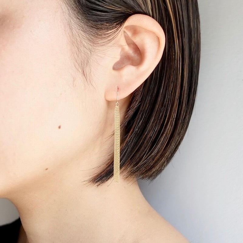 Ripple dangle earrings 5cm / リップル ピアス 5cm | him