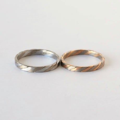 Half herringbone ring with twisted / ハーフ ヘリンボーン リング