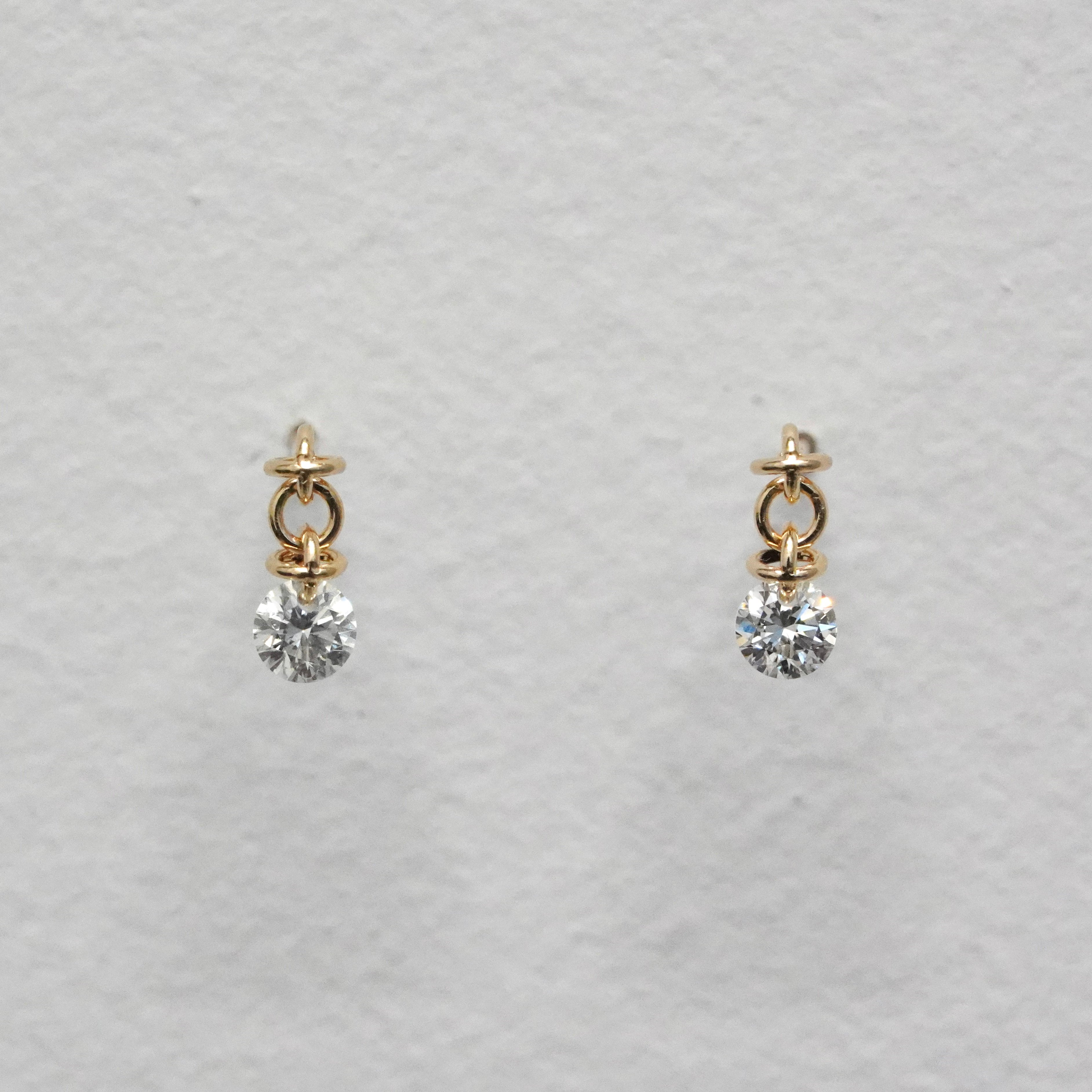 W cross diamond pierced earrings / ダブル クロス ダイヤ