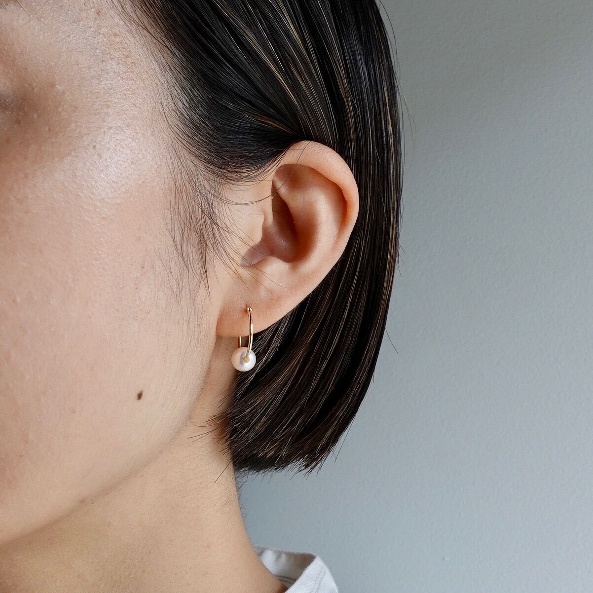 アクセサリー himie Pearl crossing pierced earrings original