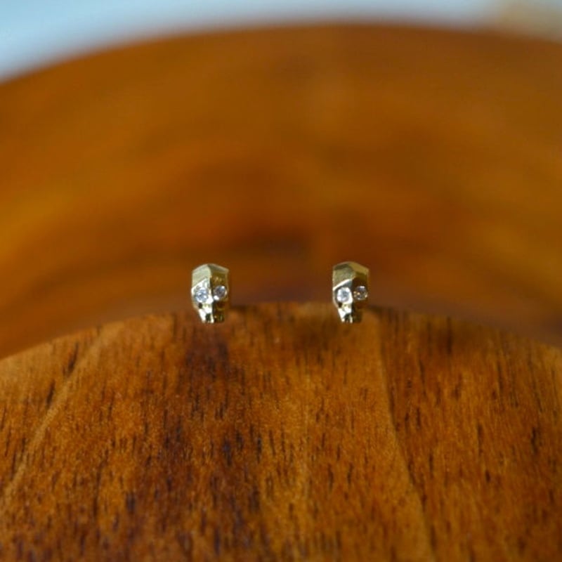 Skull earrings with diamond eyes / スカル ピアス (ダイ