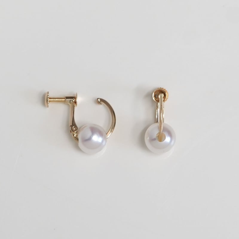 Akoya pearl clip-on earrings / アコヤパールイヤリング | hi