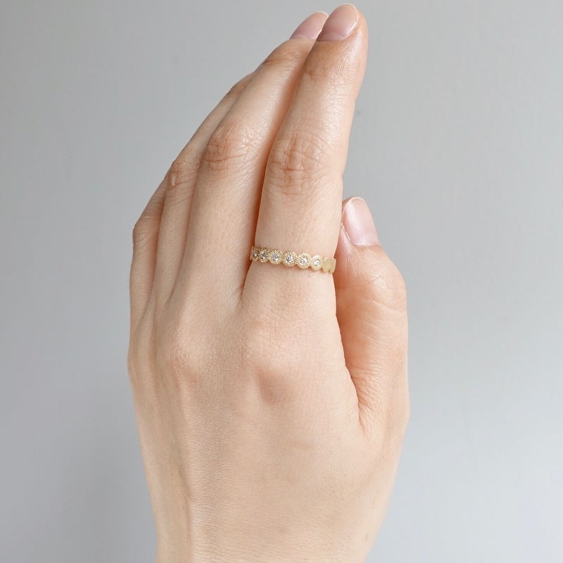 cosmos ring K18YG with diamond / コスモス リング K18YG