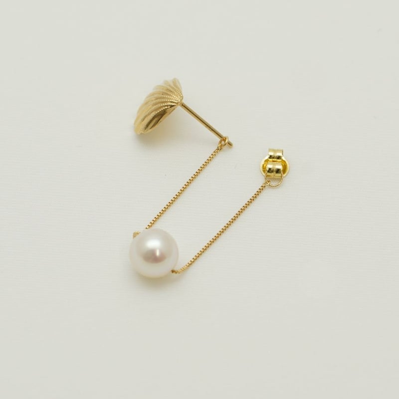 ヒトデ カルセドニー パール ピアス ハワイ Bella Anela #290 Mermaid shell & Pearl 2way earrings / 貝殻 & パール