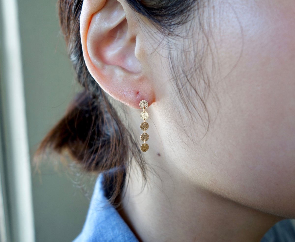 【美品】himie 2 Petit moon pierced 5 Petit moon pierced earrings (hook or stud t