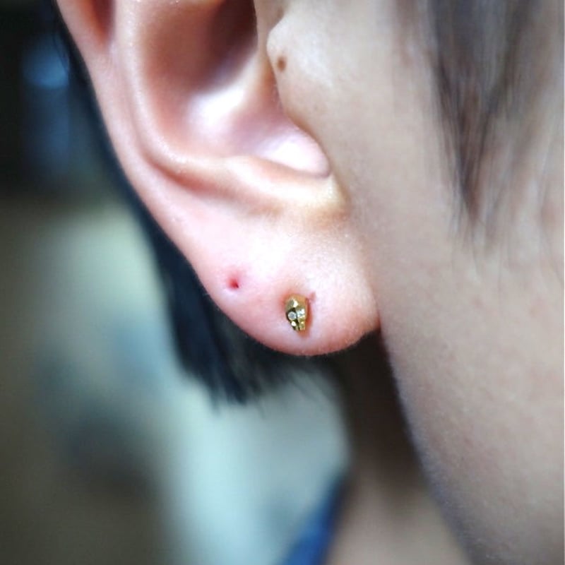 Skull earrings with diamond eyes / スカル ピアス (ダイ