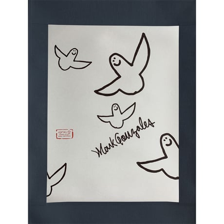 Mark Gonzales × TALKY 掛け軸  <navy × monotone angel >