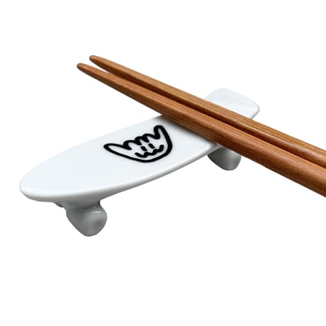 Shmiley Shaka Skate Board Chopstick Rest/White×Black