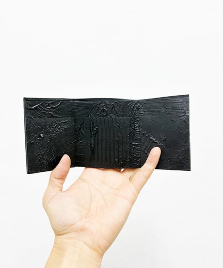 mw11｜三つ折り豆財布／BK