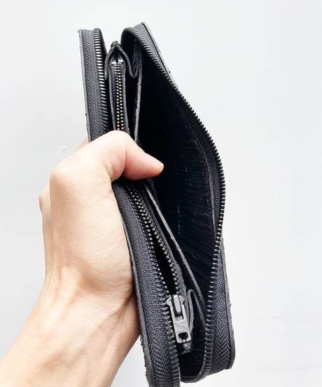 mw09｜ラウンドジップ長財布／BK