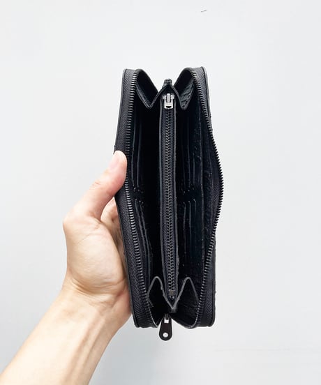 mw09｜ラウンドジップ長財布／BK
