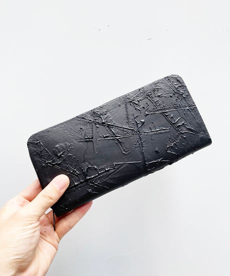 mw09｜ラウンドジップ長財布／BK