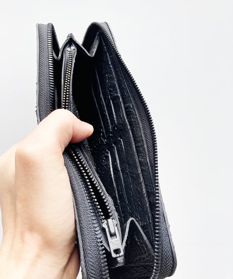 mw09｜ラウンドジップ長財布／BK