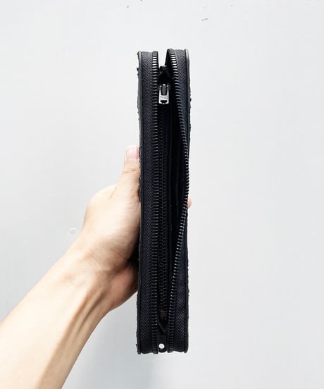 mw09｜ラウンドジップ長財布／BK