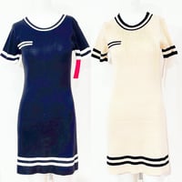 【即納】スポーティニットワンピース♡ベージュ✖️ブラック