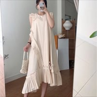 【即納】プリーツワンピース♡ベージュ