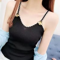 【即納】bee ワッペン付きニットタンク♡ブラック