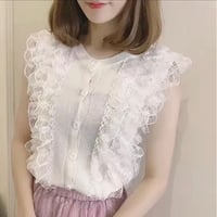 【即納】レースニットトップス♡ホワイト