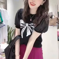 【即納】リボンジャガードニット♡ブラック