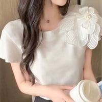 【即納】お花レース付きTee♡ホワイト