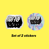 期待しない・期待しないでステッカー　2枚組【セットになりました】