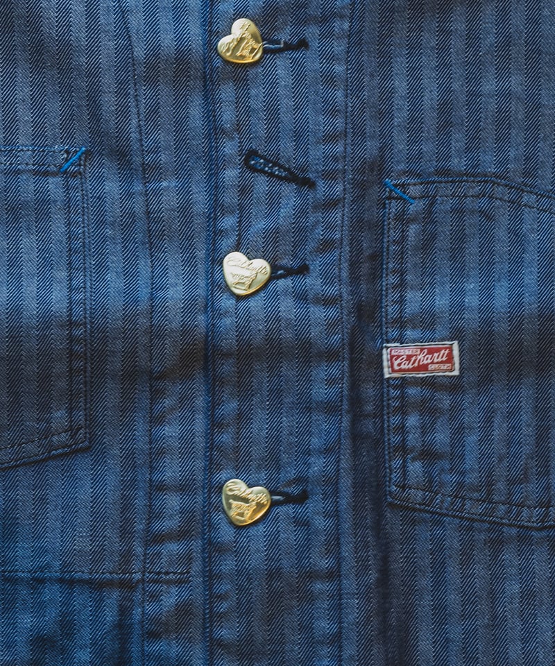 Cat A Log Chore Coat Indigo Herringbone | TCB j