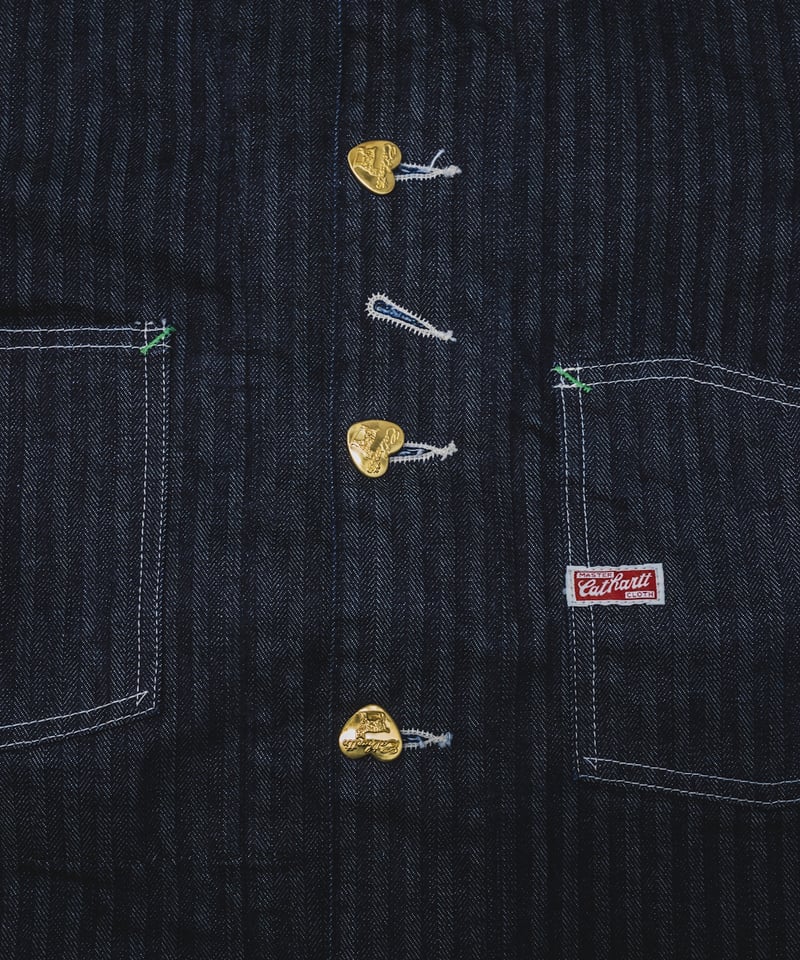 Cat A Log Chore Coat Denim Herringbone | TCB jeans