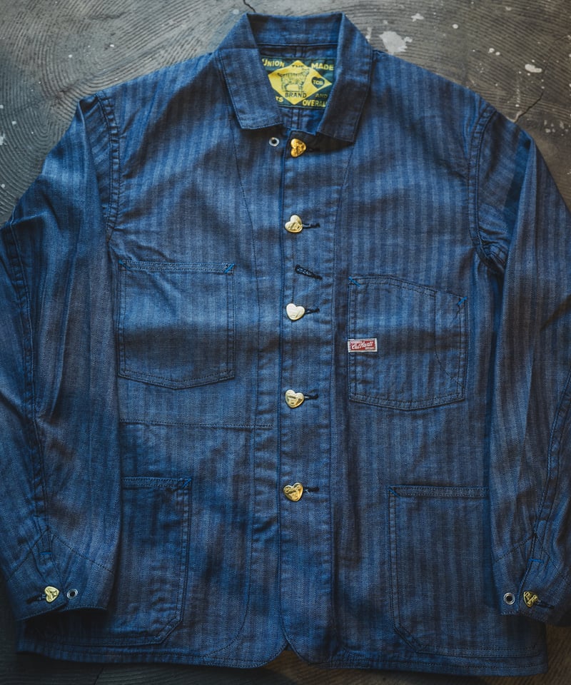 Cat A Log Chore Coat Indigo Herringbone | TCB j