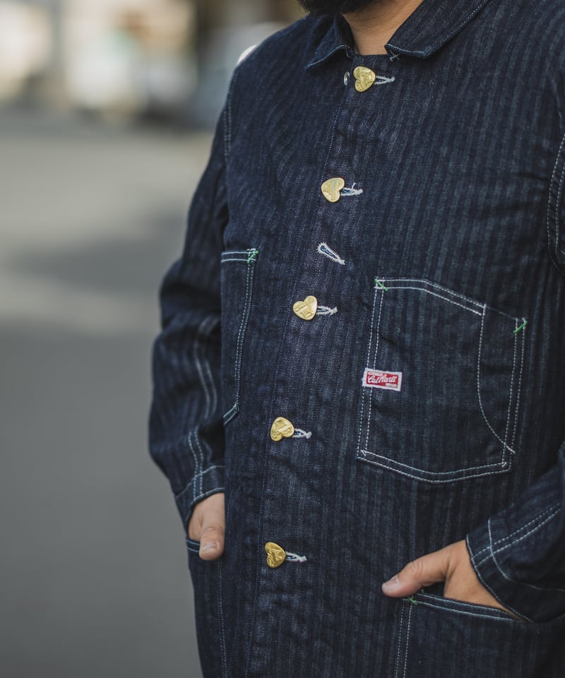 Cat A Log Chore Coat Denim Herringbone | TCB jeans