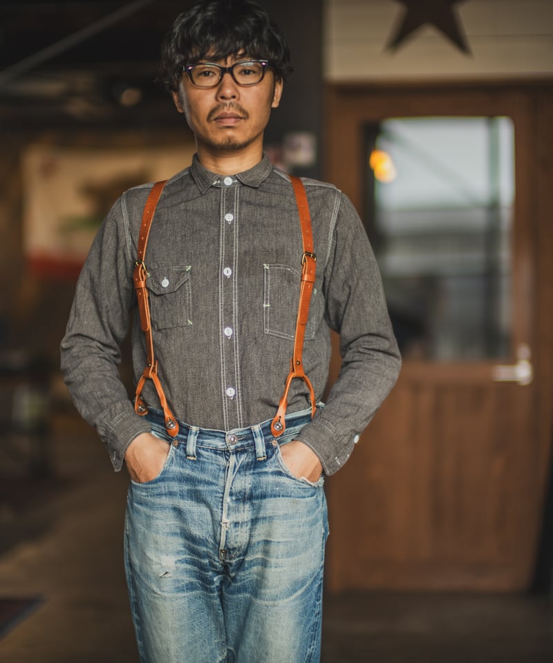 廃盤✨】TCB jeans × Moto サスペンダー ブラック TCB Leather Suspenders | TCB jeans