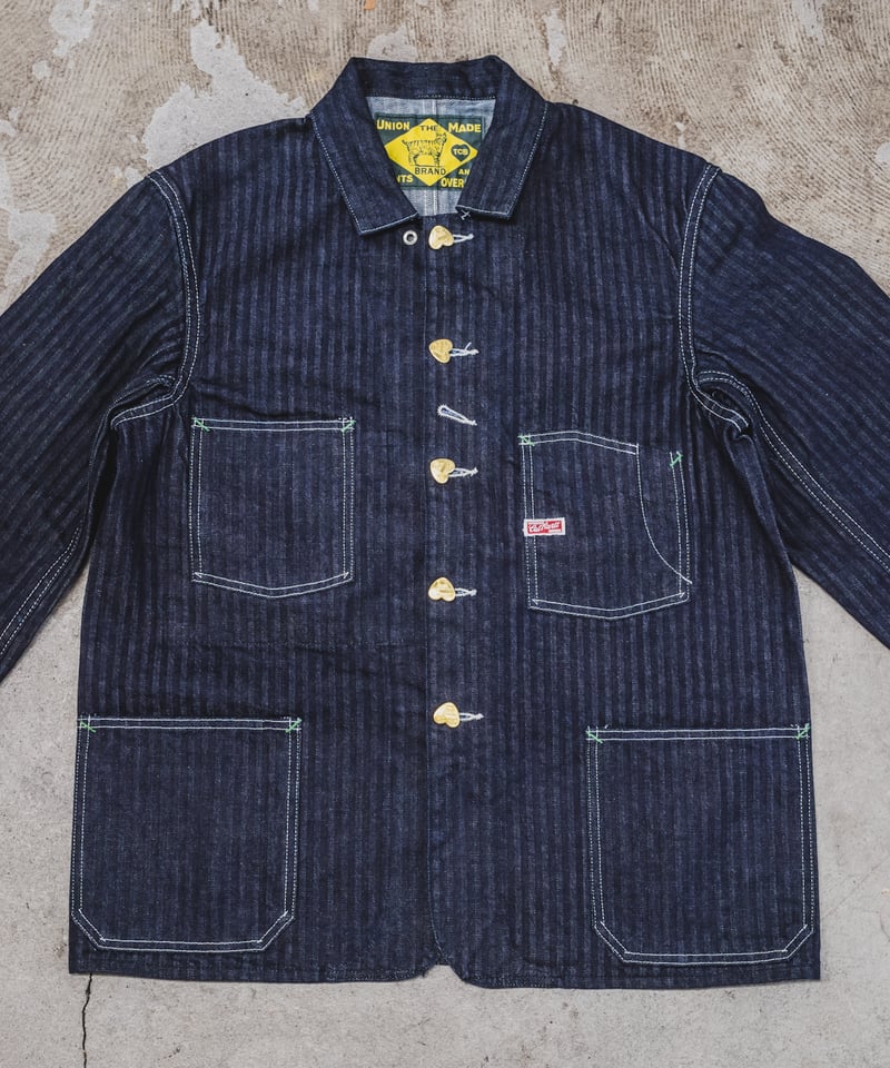 Cat A Log Chore Coat Denim Herringbone | TCB jeans