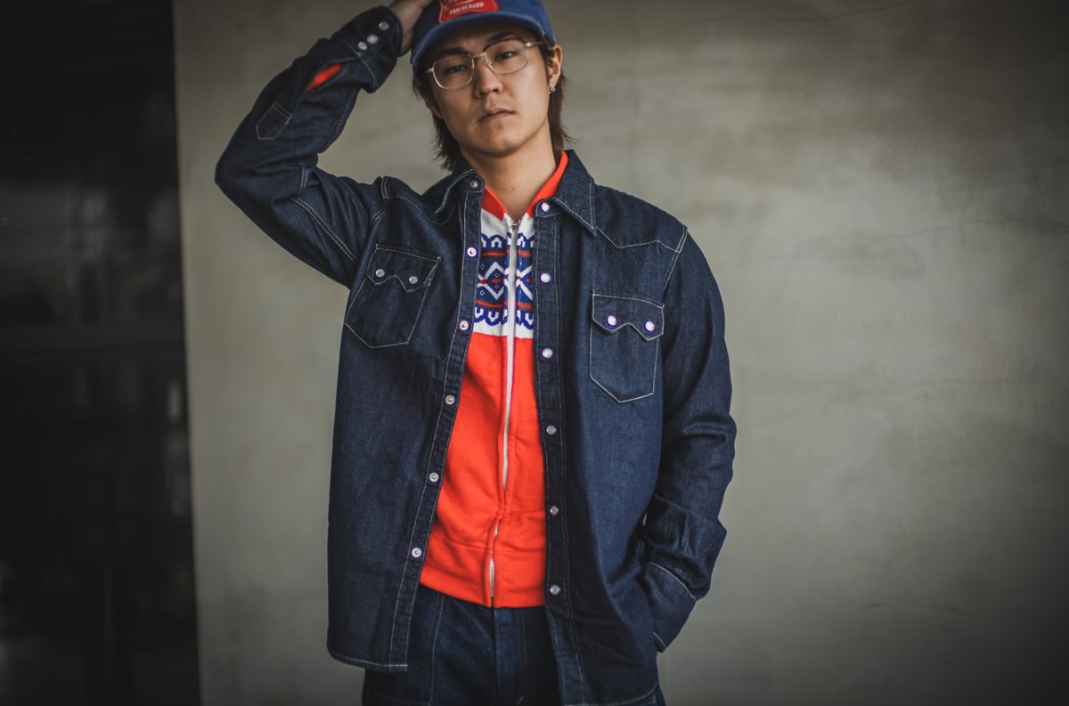 デ*ン様 TCB jeans リバーシブル イエロー ネイビー Tシャツ 42 SURE'S 40's Reversible Tee *featureing TCB Jeans