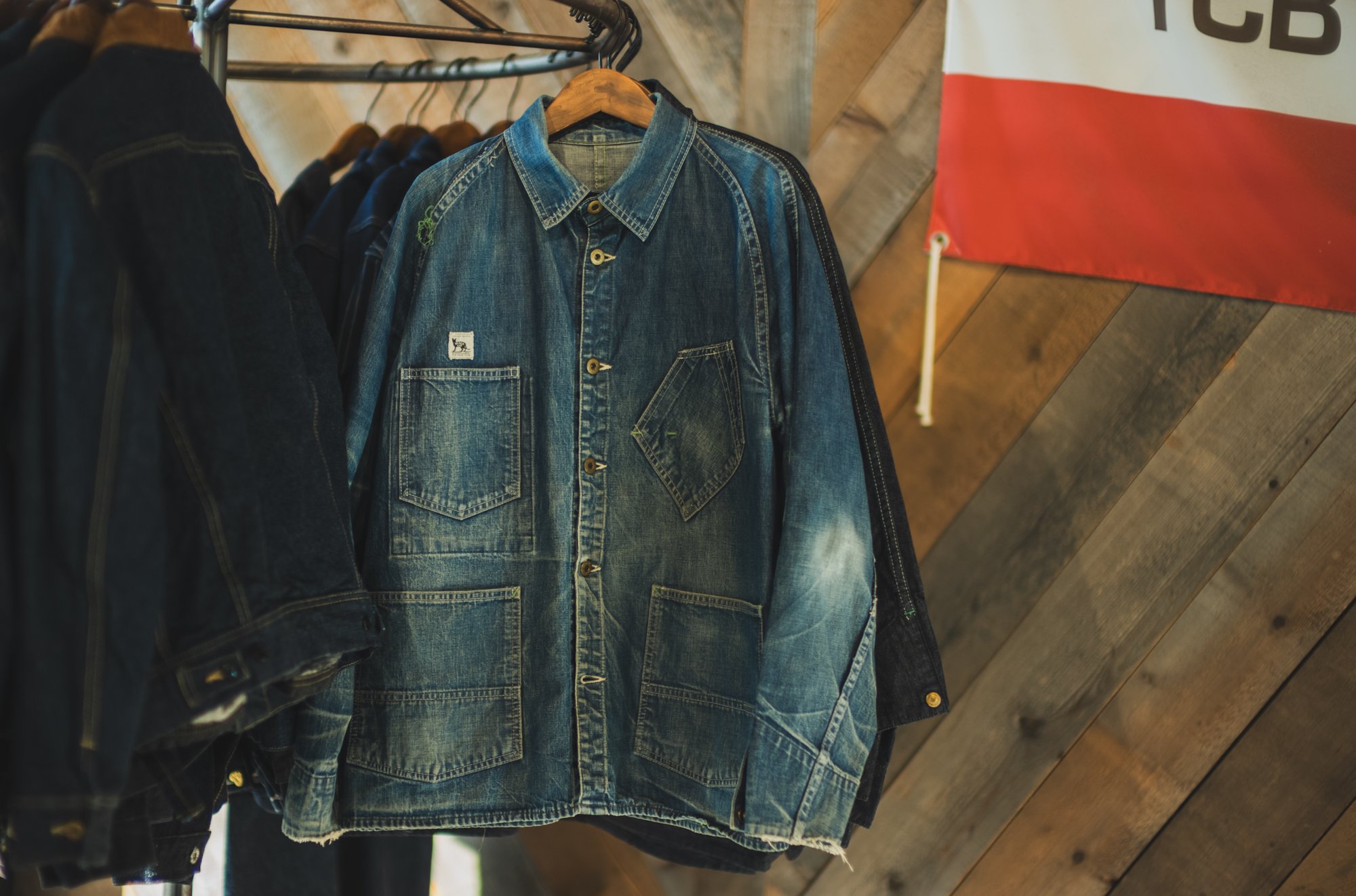 tcb jeans BLACK CAT pin check カバーオール 42 original