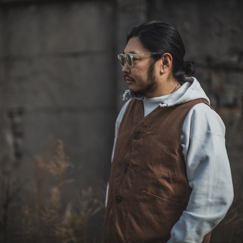 Huntsman Vest Neppy Brown Herringbone | TCB jeans