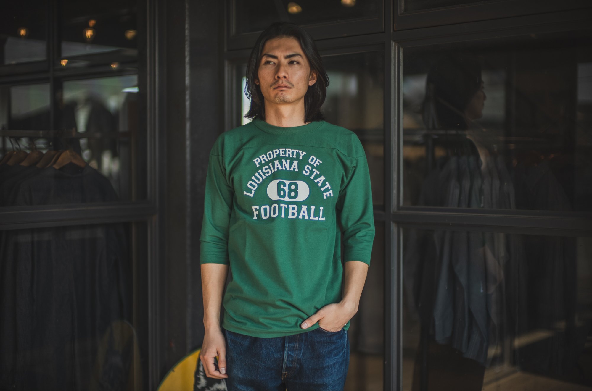 週末お値下げ【1度着用】Workers T.C.B. フットボールTシャツ L WORKERS / Football-T | TCB jeans