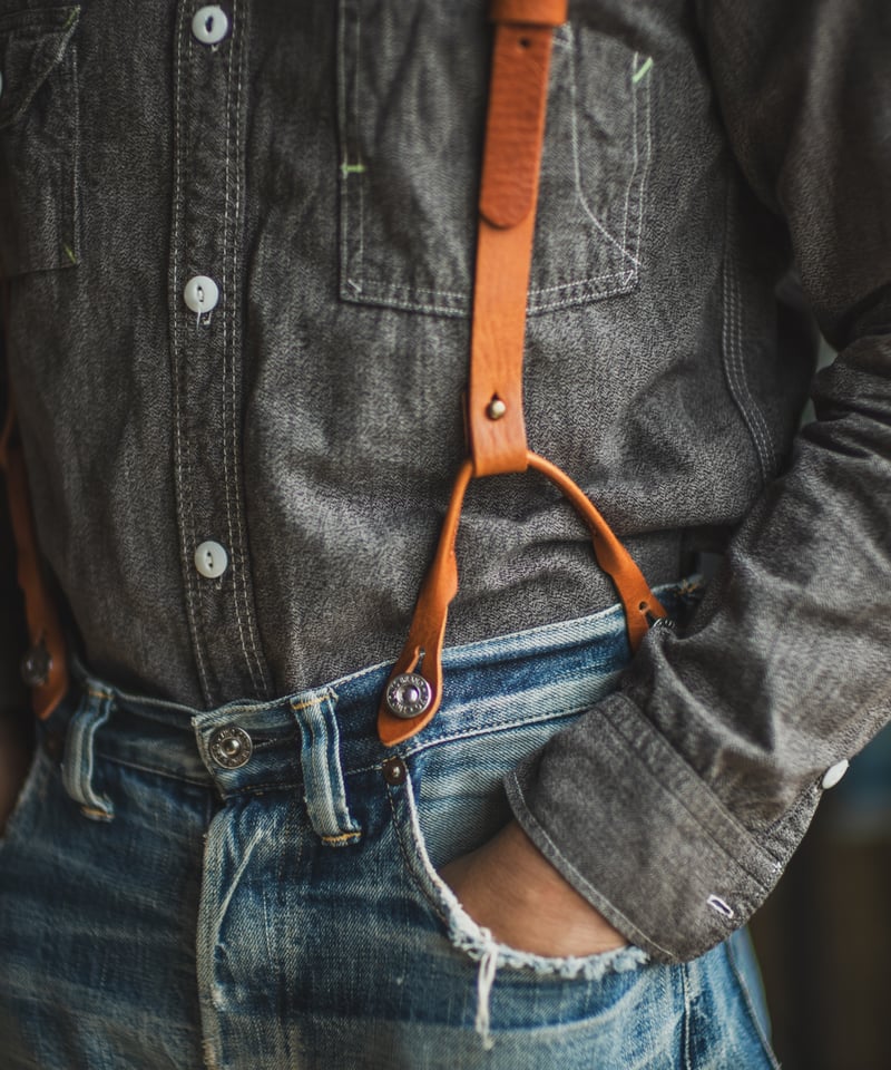 TCB Leather Suspenders | TCB jeans