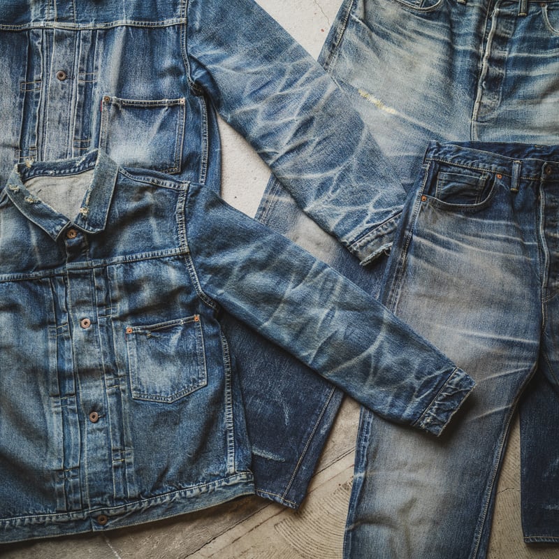 Fat Cats Records】Faded S40's Jeans 14oz | TCB