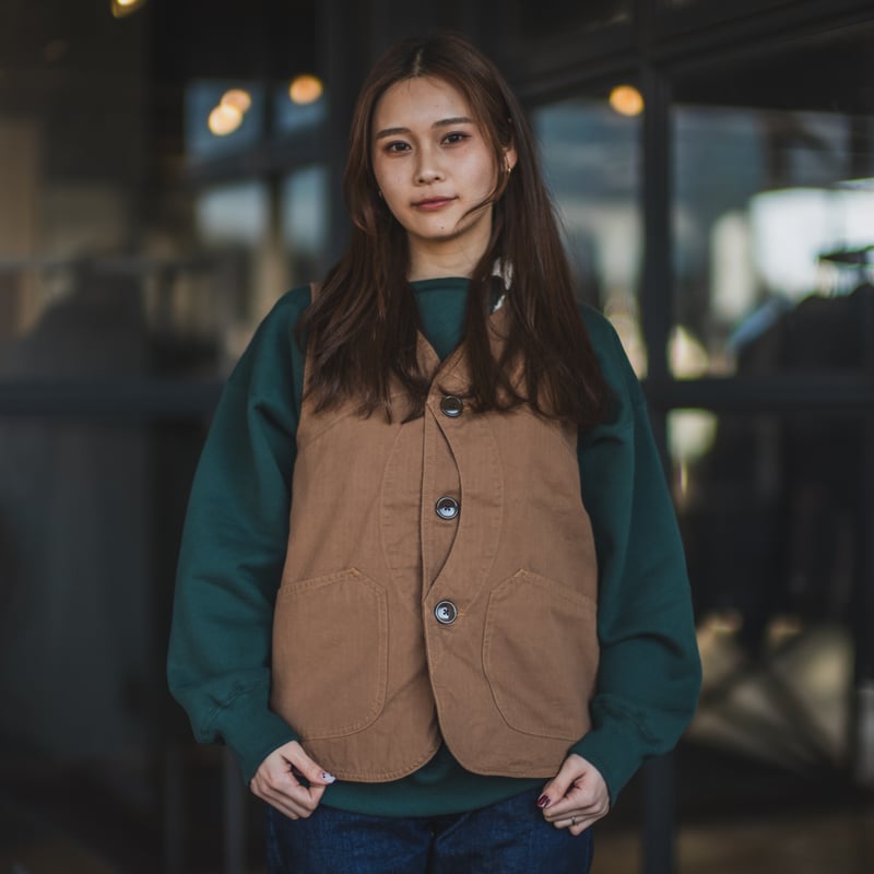 Huntsman Vest Neppy Brown Herringbone | TCB jeans