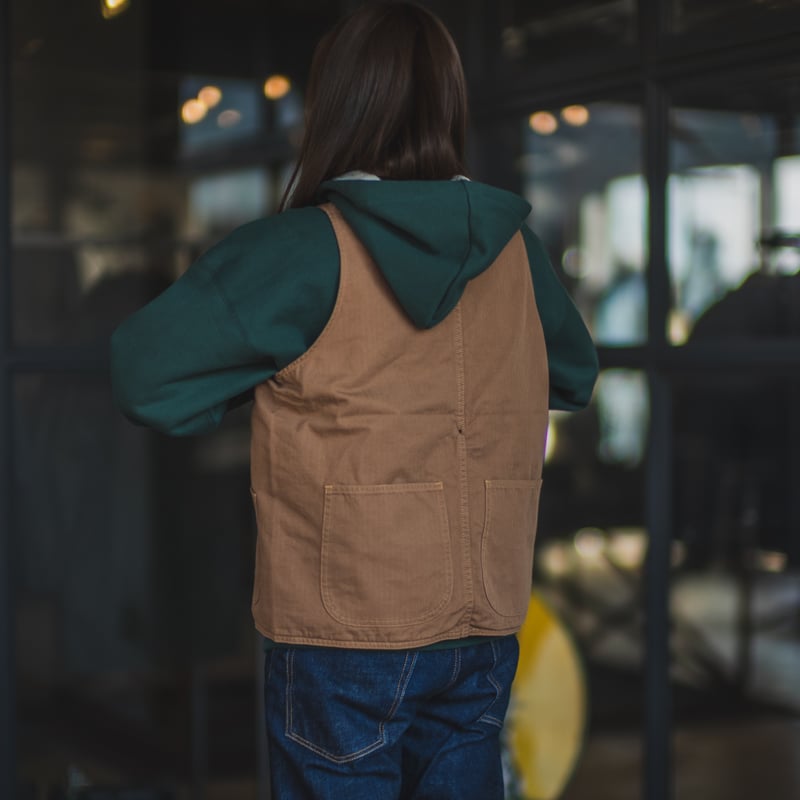 Huntsman Vest Neppy Brown Herringbone | TCB jeans