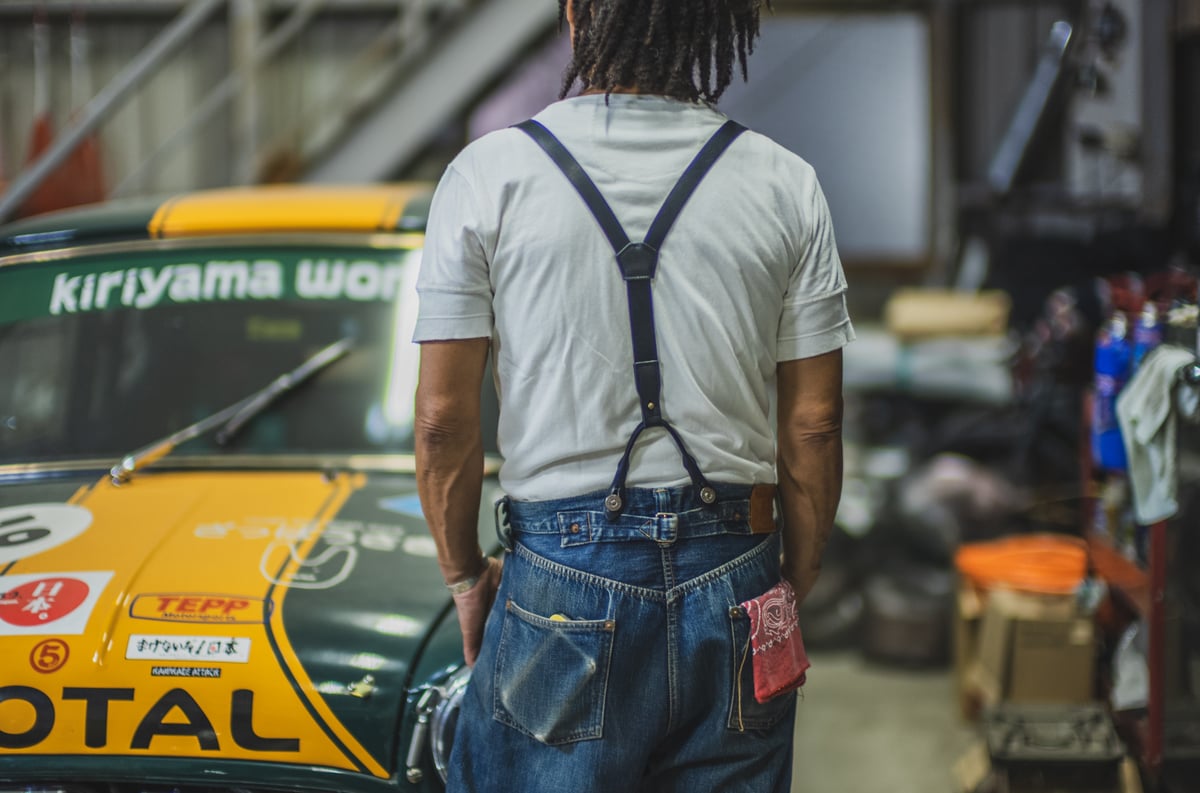 TCBジーンズ×MOTO サスペンダーサイズSM TCB jeans MOTOR×TCB