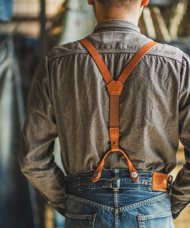 TCBジーンズ×MOTO サスペンダーサイズSM TCB Leather Suspenders | TCB jeans