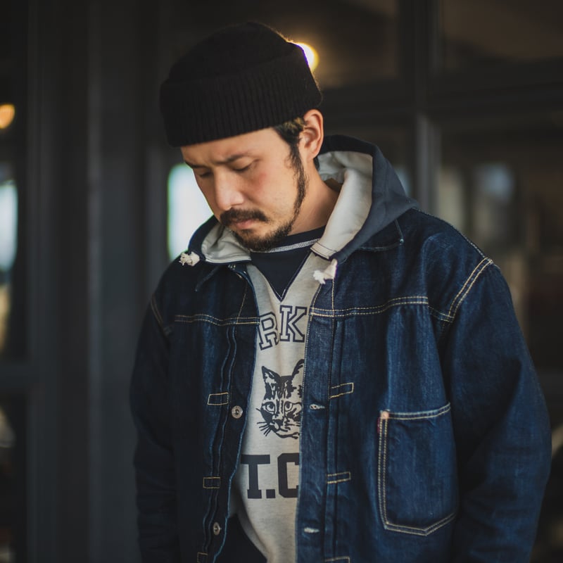 ⚠️本日限定価格⚠️ tcbジーンズ　デニムサルベージパーカー　us navy TCB×WORKERS CAT'S ACADEMY/CAT'S COLLEGE ATOZUKE