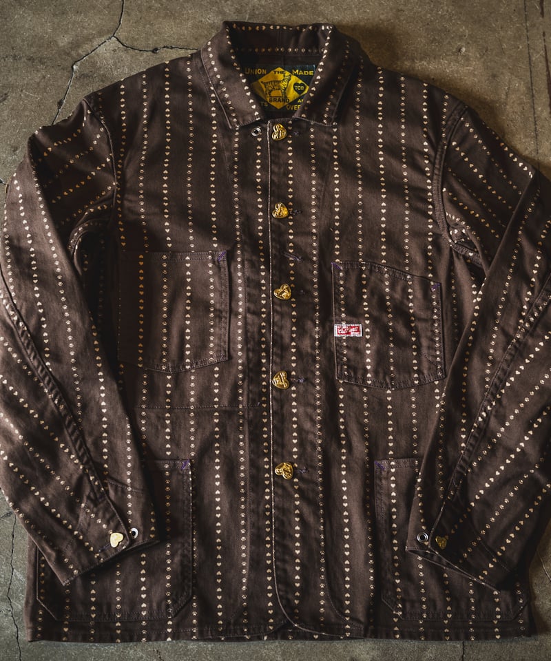 Cat A Log Chore Coat Brown Paw Stripe | TCB jeans