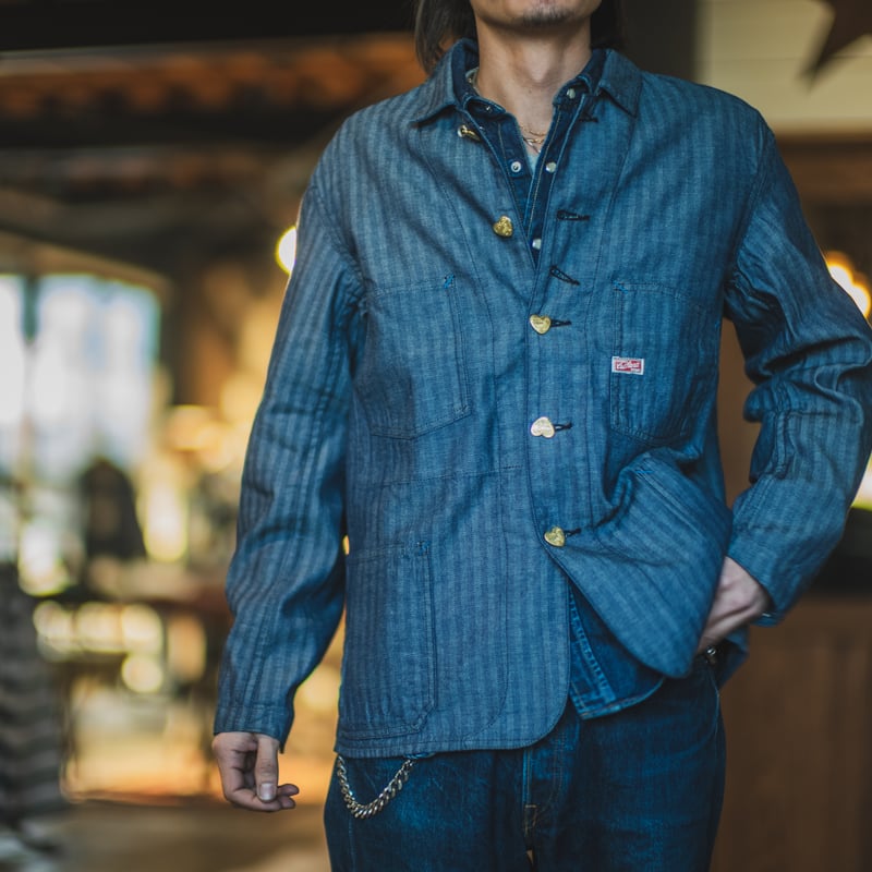 Cathartt Chore Coat Indigo Herringbone | TCB jeans